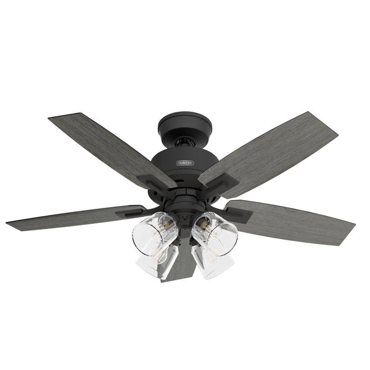 5-Blade Standard Ceiling Fan With LED Light Kit And Handheld Remote