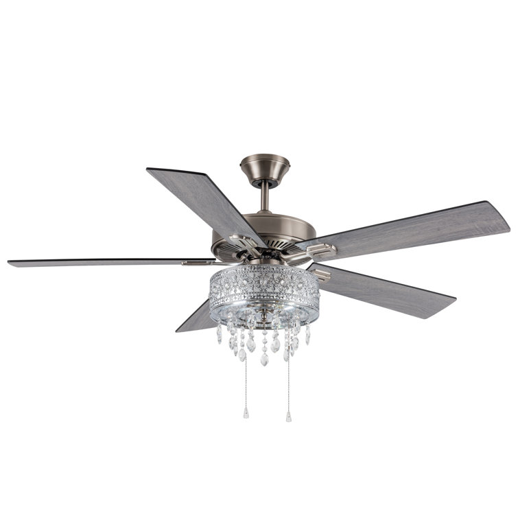 Leonie 5 - Blade LED Crystal Chandelier Ceiling Fan